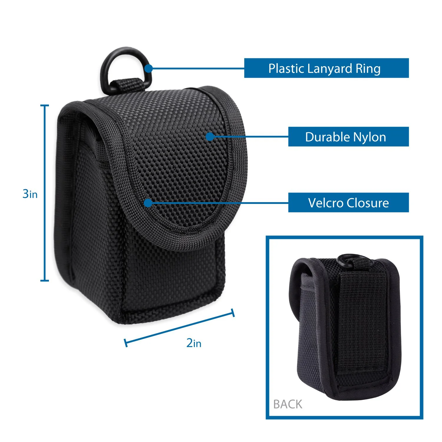 Custodia per pulsossimetro - Custodia in nylon per monitor saturazione O2 - Custodia da trasporto per pulsossimetro SPO2 - Tasca da trasporto per sensore ossigeno portatile - Custodia per pulsossimetro a dito